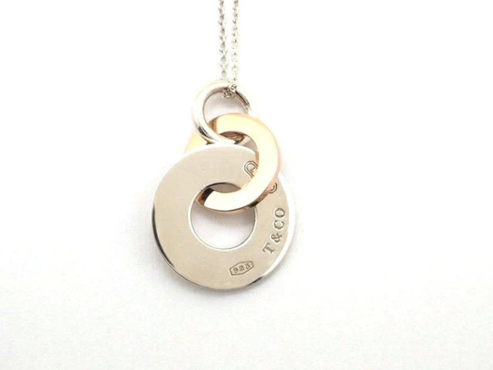 Tiffany Co Interlocking Drop Necklace Sterling Silver